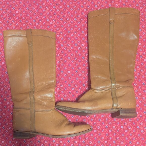Vintage Dexter Riding Boots Western Leather Tall Boho Coastal Cowgirl Festival - Picture 3 of 10